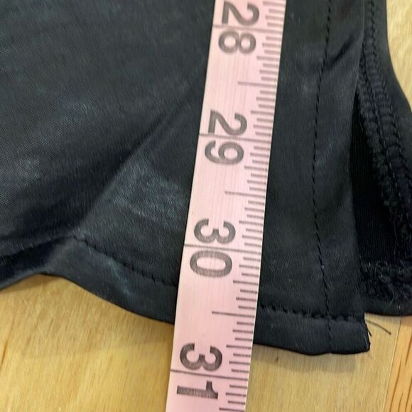 Ee:some USA Women’s Flat Front Pull On Side Slit Satin Flared Skirt Black Large - Picture 8 of 8